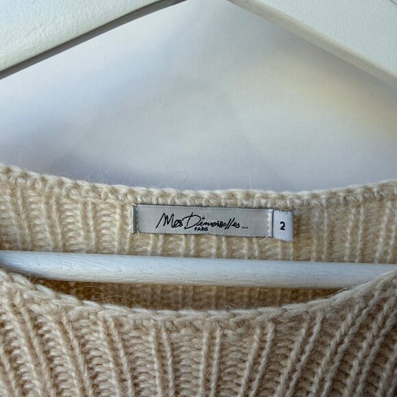 Mes Demoiselles Alpaca Blend Peplum Sweater Women’s Size 2 , Cream F49 - Picture 7 of 8